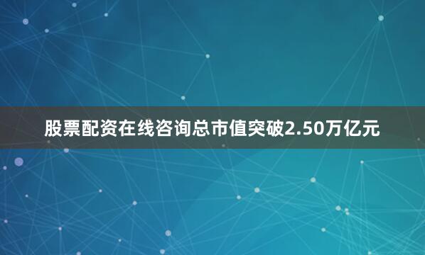 股票配资在线咨询总市值突破2.50万亿元